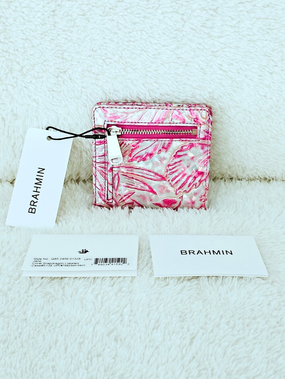 NWT Brahmin CORAL SNAPDRAGON LOKELANI Lane w/Jane Wallet - Picture 12 of 16